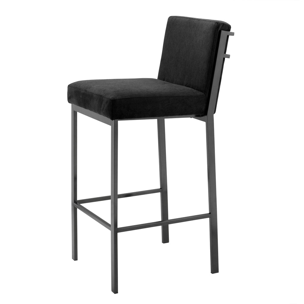 Bar Stool Scott Bronze Finish Black Velvet