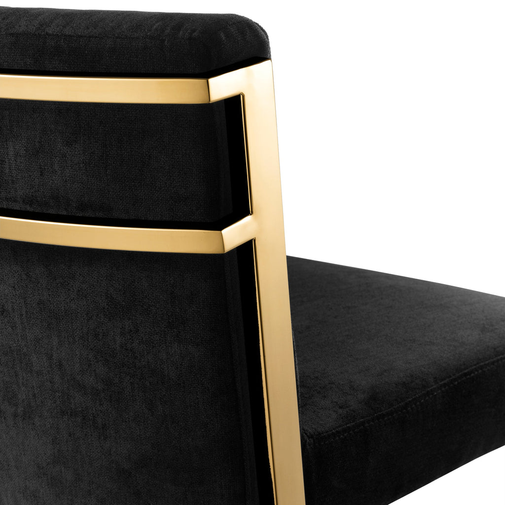 Counter Stool Scott Gold Finish Black Velvet