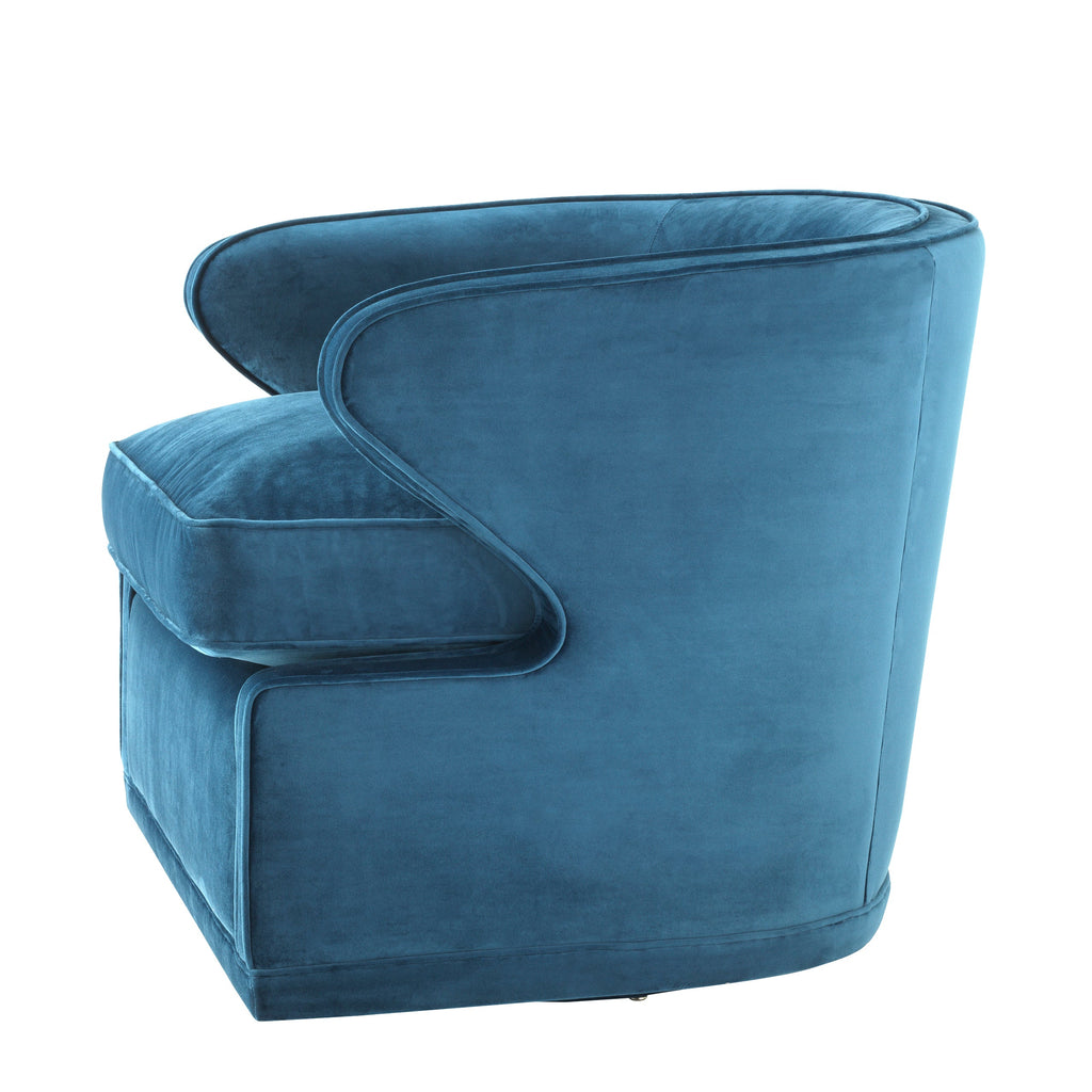 Swivel Chair Dorset Roche Blue Velvet