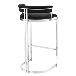 Bar Stool Dante Polished Ss Black Velvet