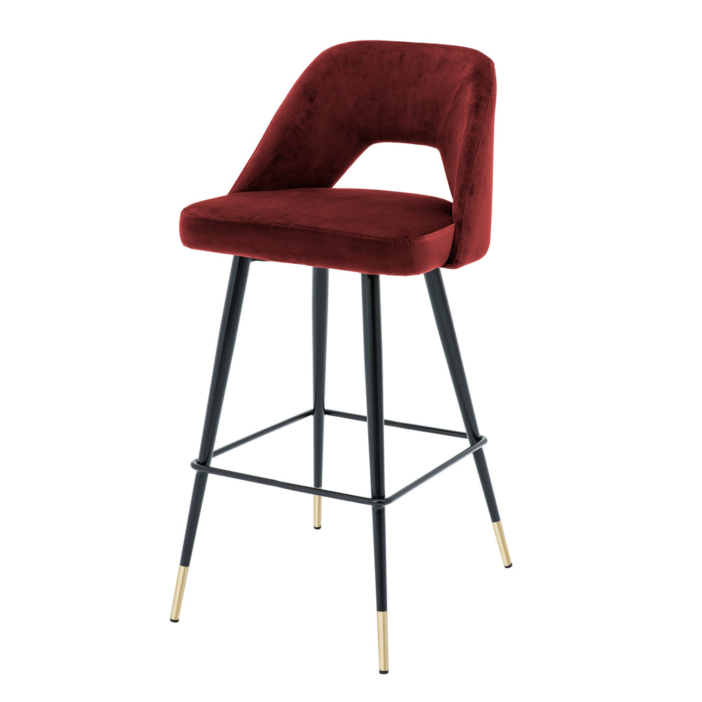 Bar Stool Avorio Roche Bordeaux Red Velvet