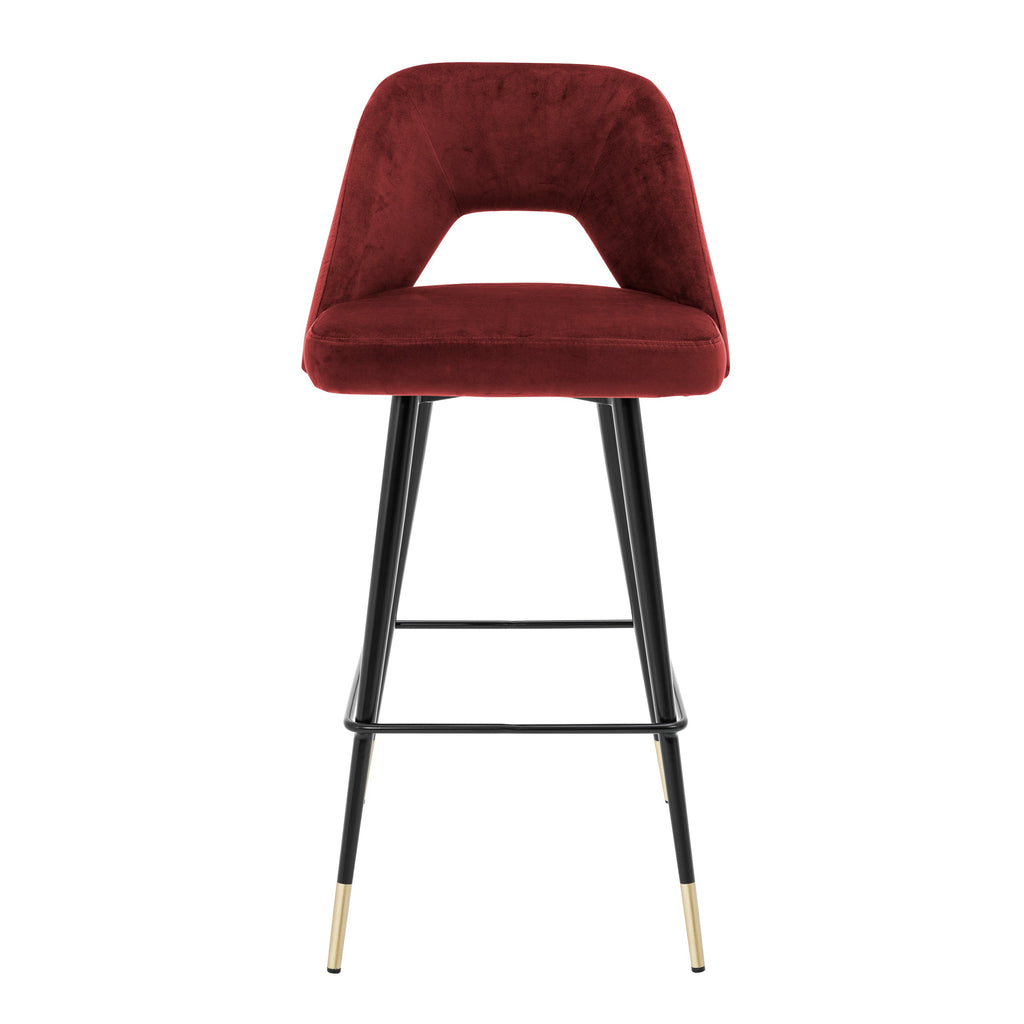 Bar Stool Avorio Roche Bordeaux Red Velvet