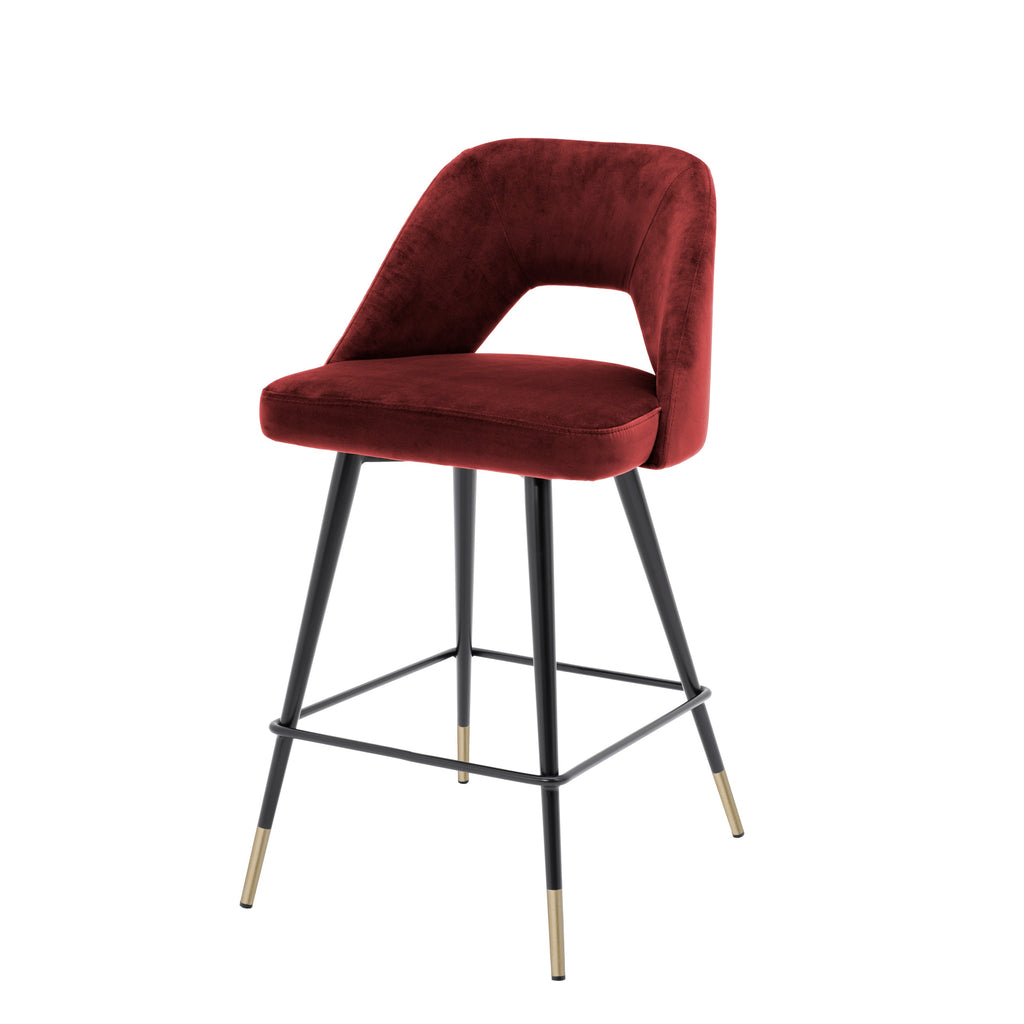 Counter Stool Avorio Roche Bordeaux Red Velvet