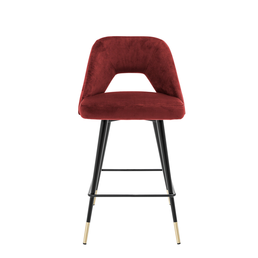 Counter Stool Avorio Roche Bordeaux Red Velvet