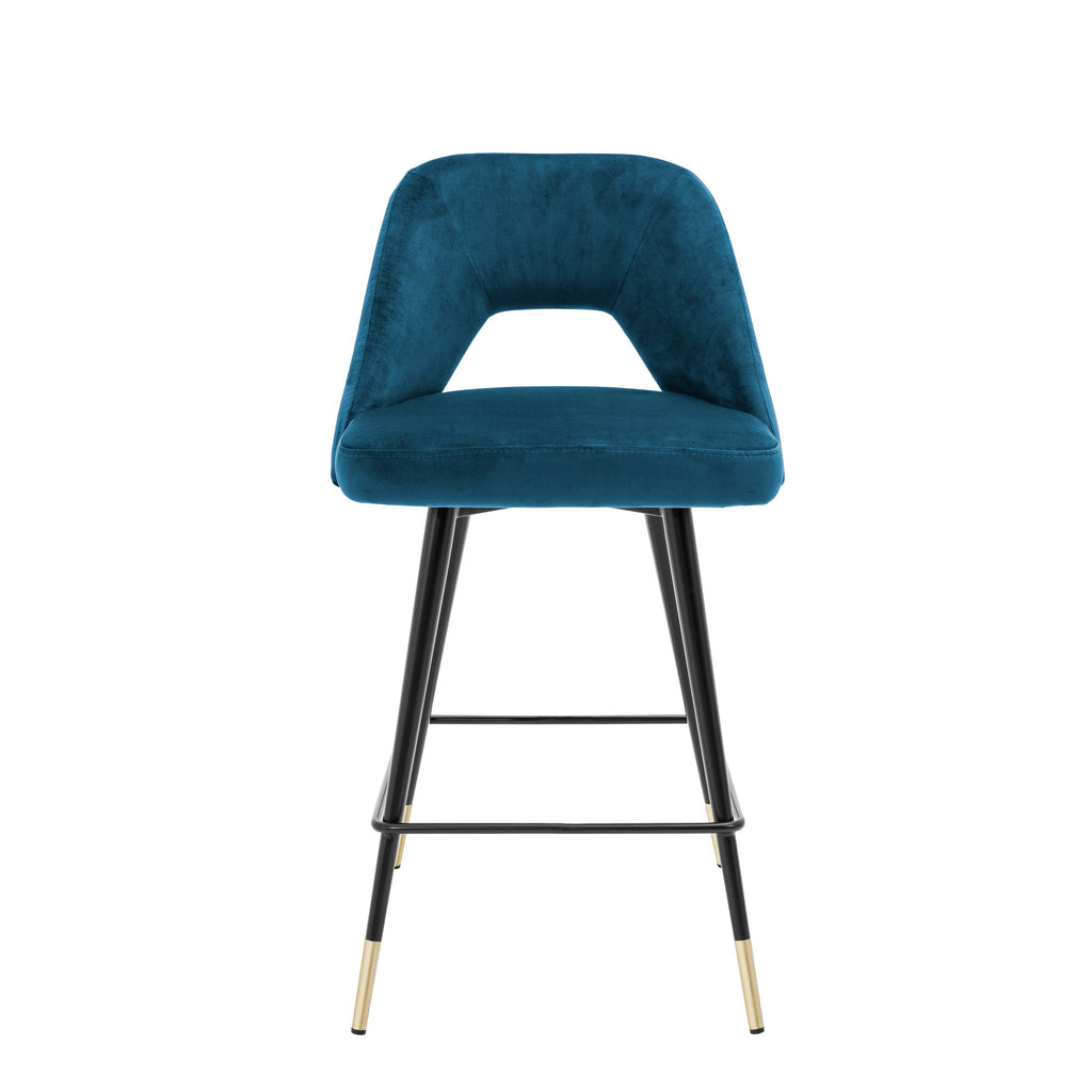 Counter Stool Avorio Roche Blue Velvet