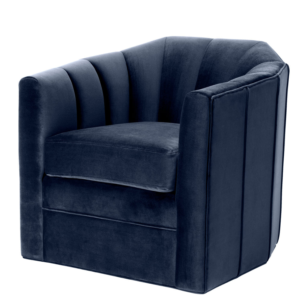 Swivel Chair Delancey Savona Midnight Blue Velvet