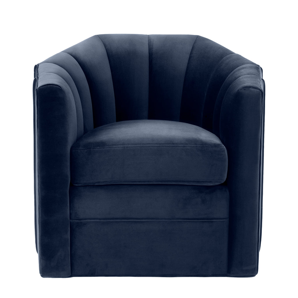 Swivel Chair Delancey Savona Midnight Blue Velvet