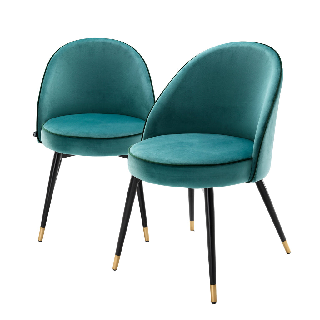 Dining Chair Cooper Roche Turquoise Velvet Set of 2