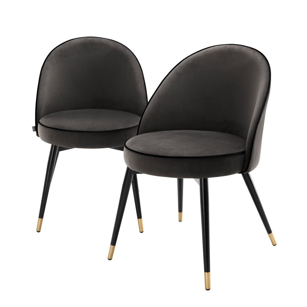 Dining Chair Cooper Roche Dark Grey Velvet Set of 2