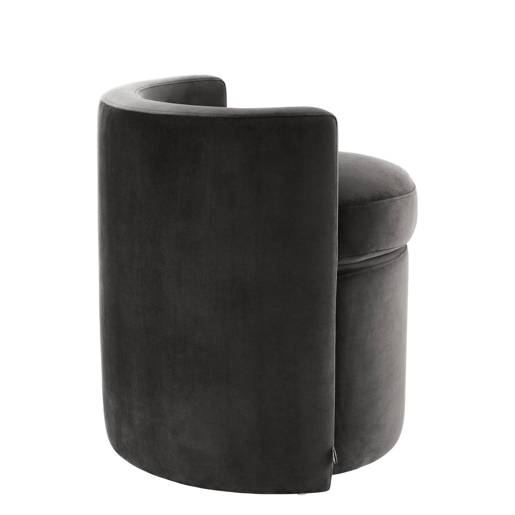 Stool Arcadia Roche Dark Grey Velvet