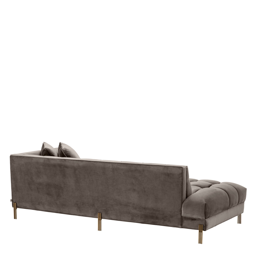 Lounge Sofa Sienna Right Savona Grey Velvet