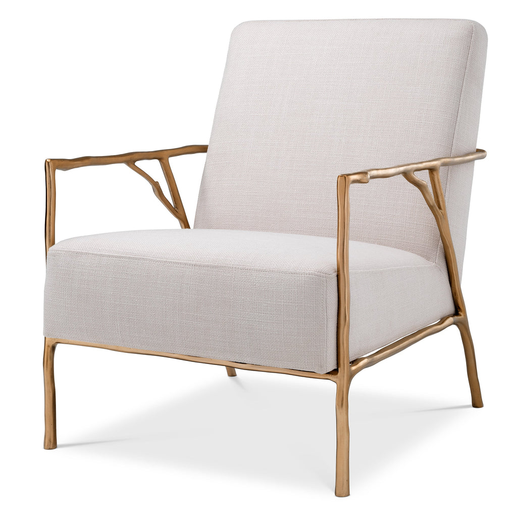 Chair Antico Gold Finish Panama Natural