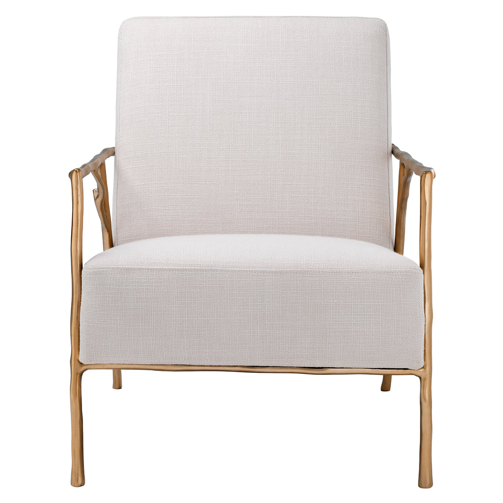 Chair Antico Gold Finish Panama Natural