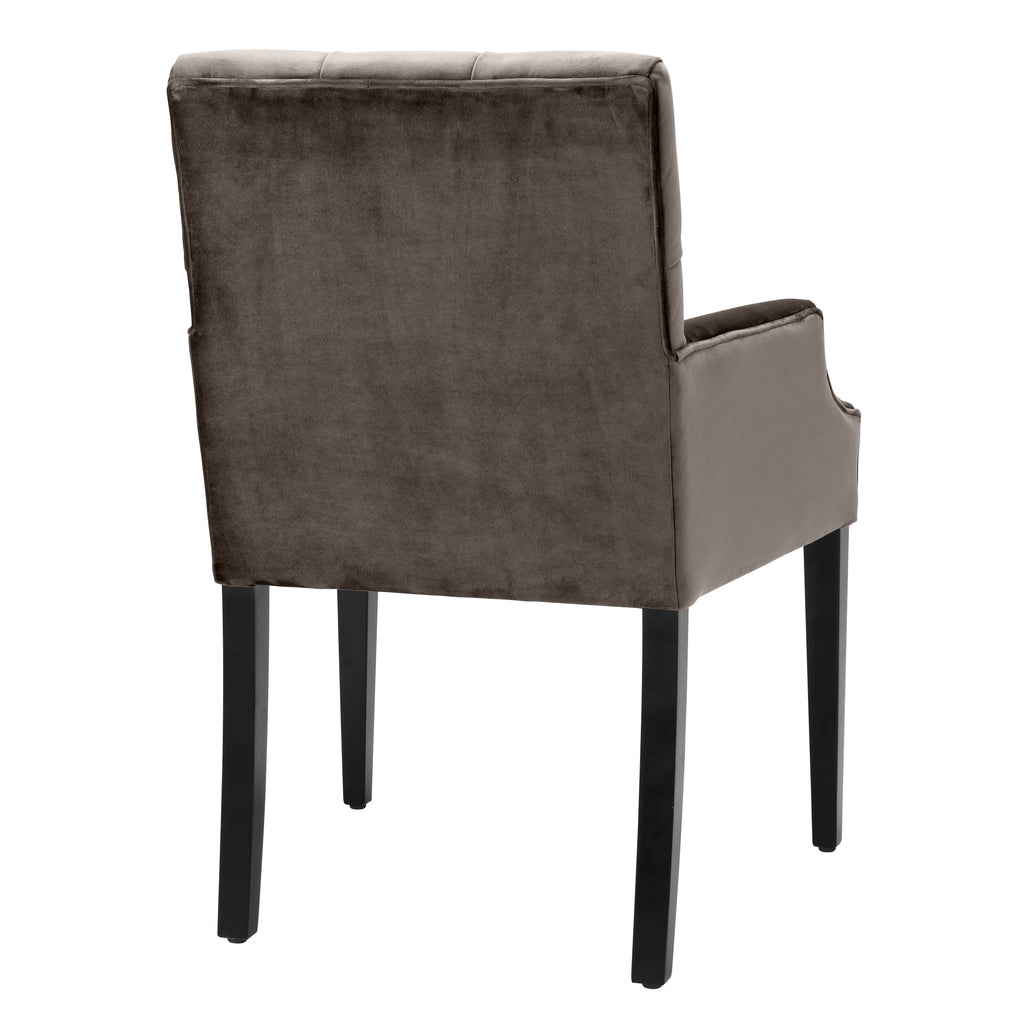 Dining Chair Atena with Arm Savona Grey Velvet