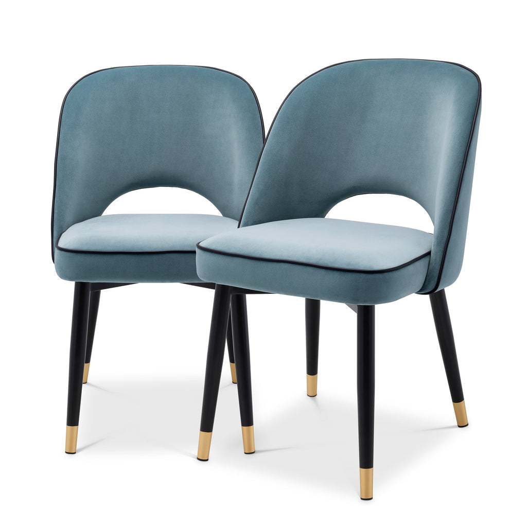 Dining Chair Cliff Savona Blue Velvet Set of 2