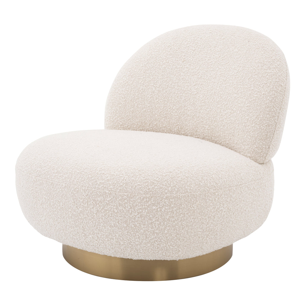 Swivel Chair Clement Boucle Cream