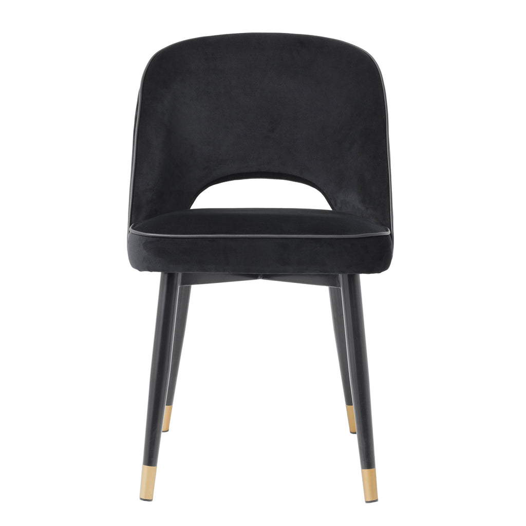 Dining Chair Cliff Roche Black Velvet Set of 2