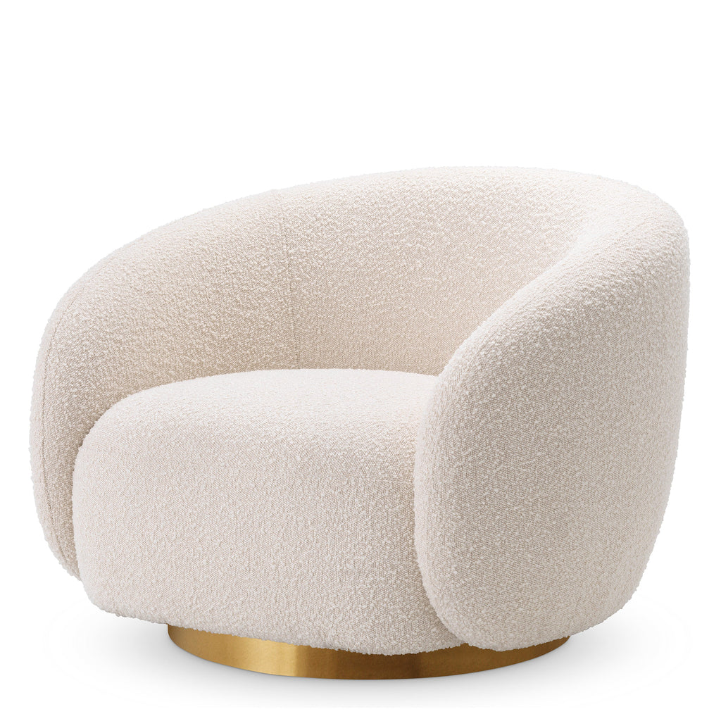 Swivel Chair Brice Boucle Cream