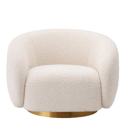 Swivel Chair Brice Boucle Cream