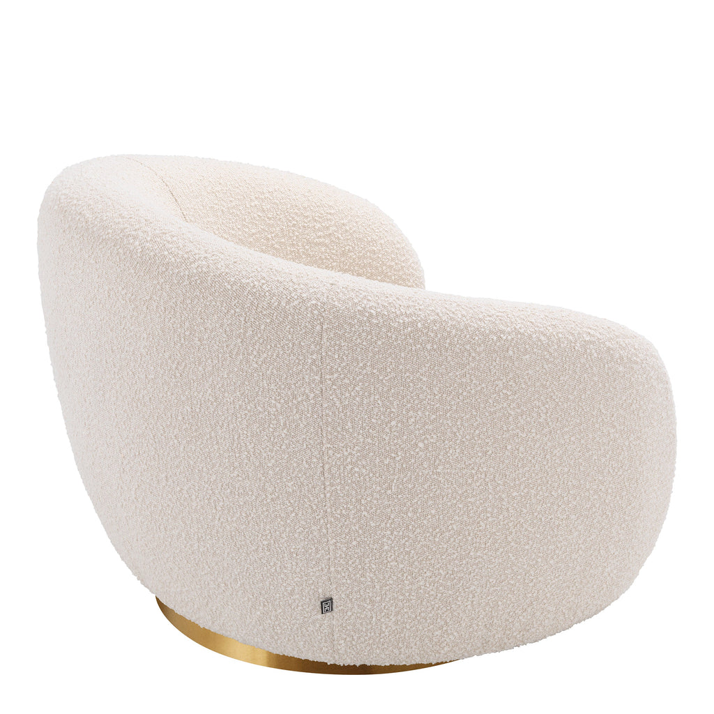 Swivel Chair Brice Boucle Cream