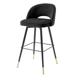 Bar Stool Cliff Roche Black Velvet Set of 2