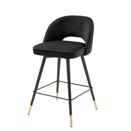 Counter Stool Cliff Roche Black Velvet Set of 2