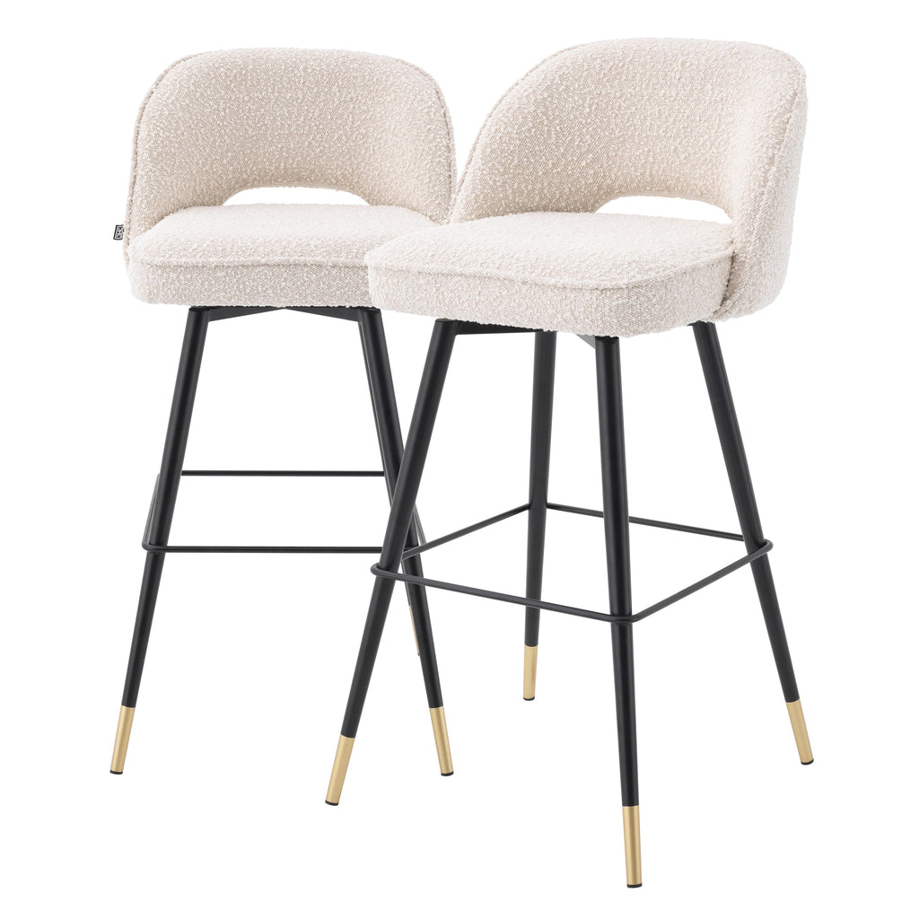 Bar Stool Cliff Boucle Cream Set of 2