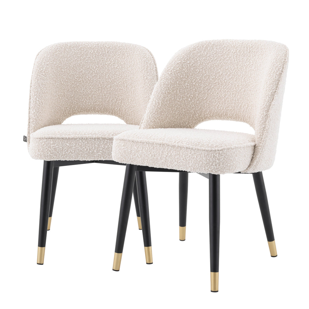 Dining Chair Cliff Boucle Cream Set of 2