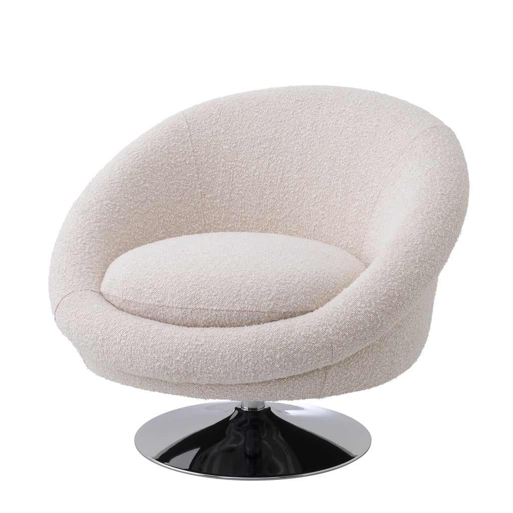 Swivel Chair Nemo Boucle Cream