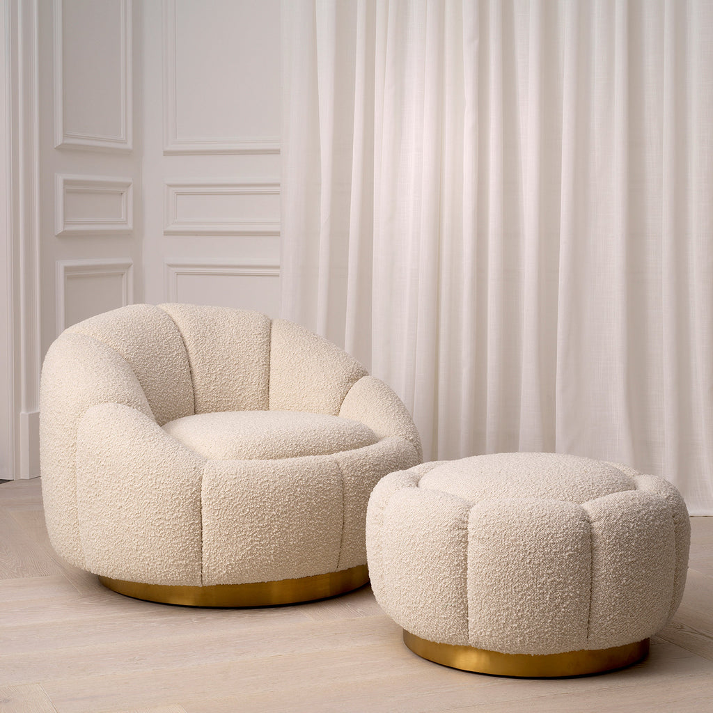 Swivel Chair Inger Boucle Cream