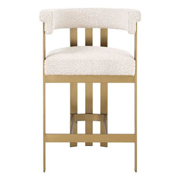 Counter Stool Clubhouse - Brushed Brass, Boucle Cream