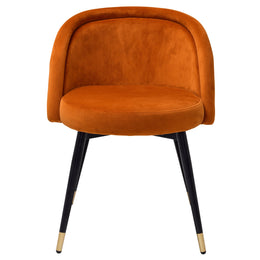 Dining Chair Chloe Savona Orange Velvet Set of 2