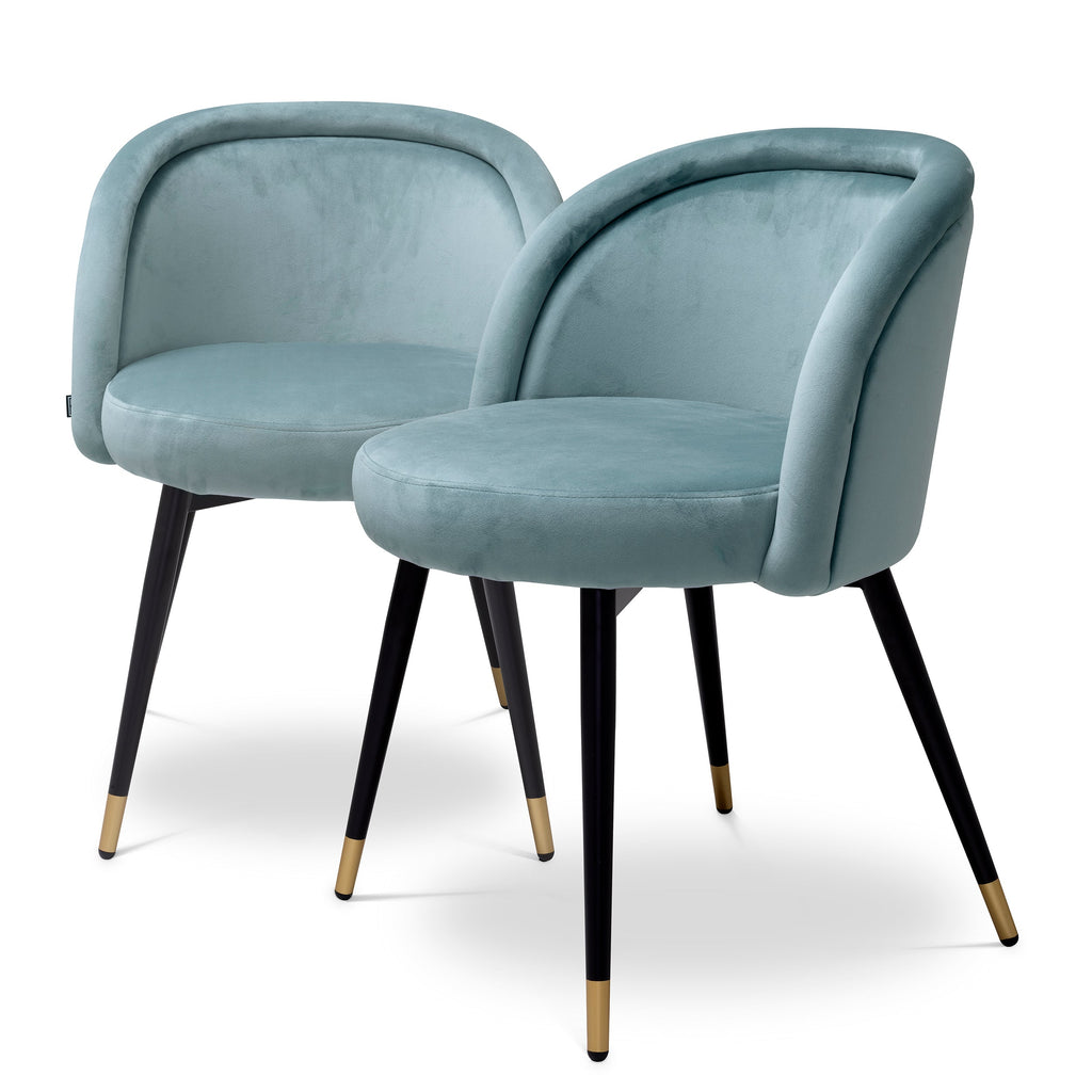 Dining Chair Chloe Savona Blue Velvet Set of 2