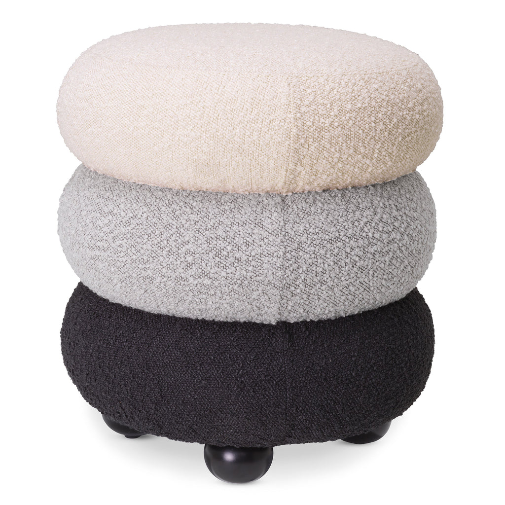 Stool Tulum Boucle Cream Grey Black