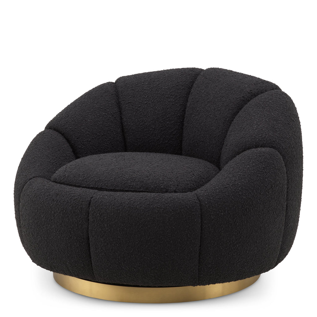 Swivel Chair Inger Boucle Black