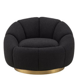 Swivel Chair Inger Boucle Black