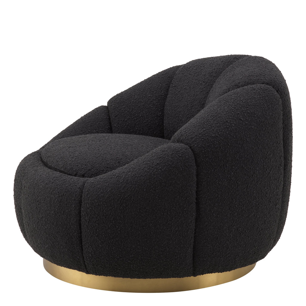 Swivel Chair Inger Boucle Black