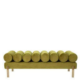 Bench Oxley Savona Vintage Green Velvet Brushed Brass Finish