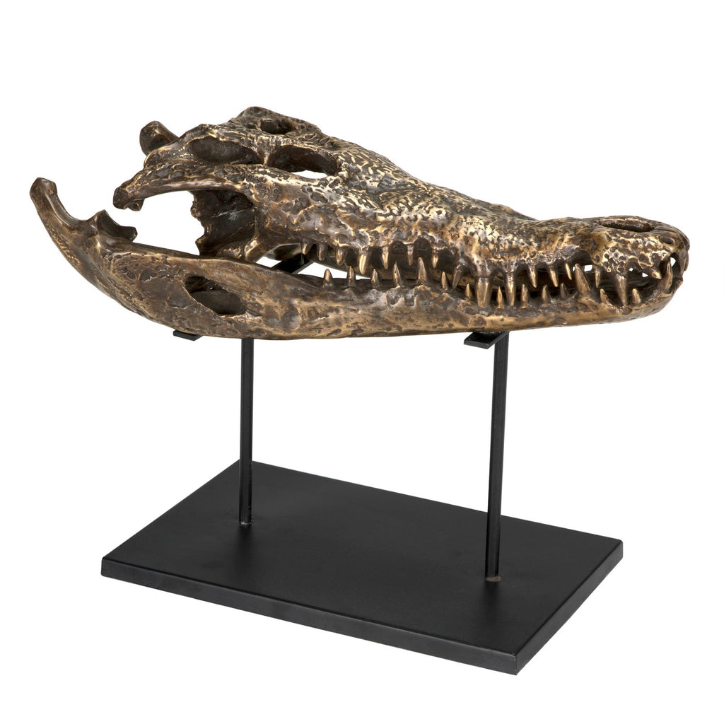 Brass Alligator on Stand