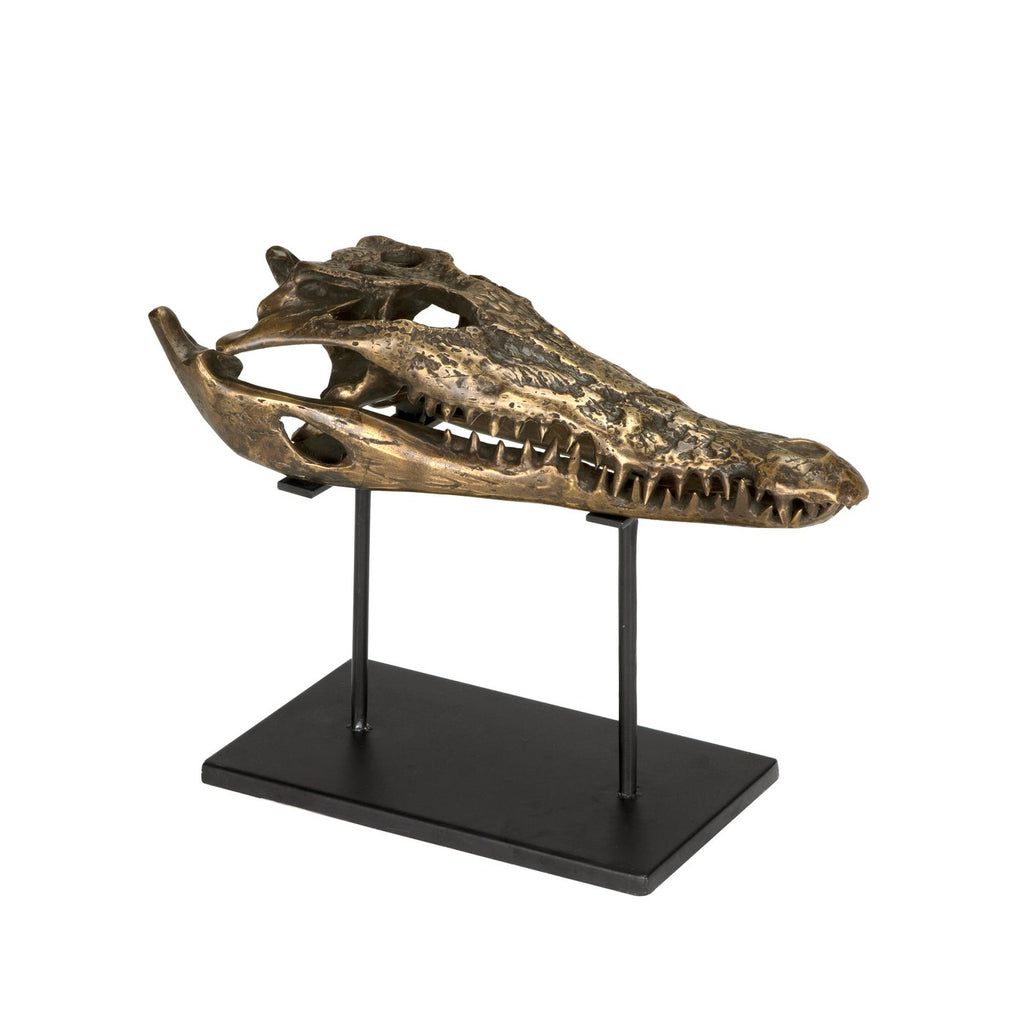 Brass Alligator on Stand