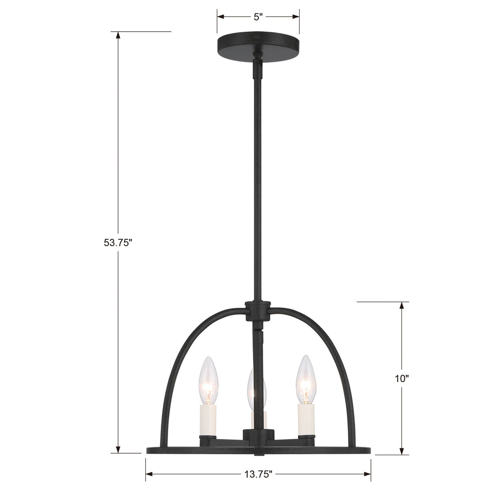 Abbott 3 Light Mini Chandelier