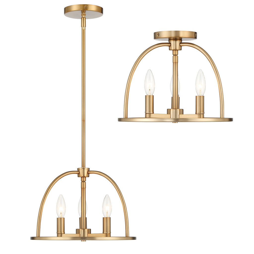 Abbott 3 Light Semi Flush