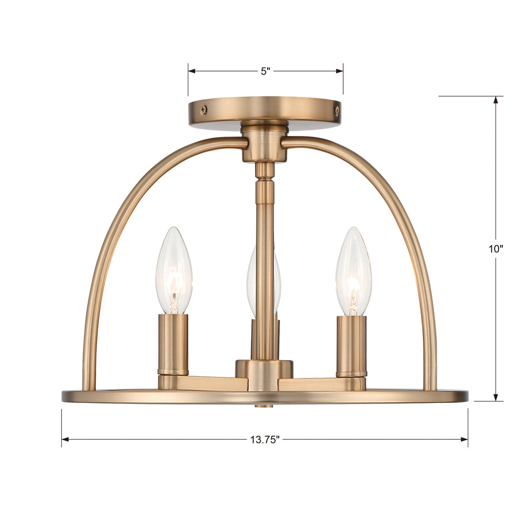 Abbott 3 Light Semi Flush