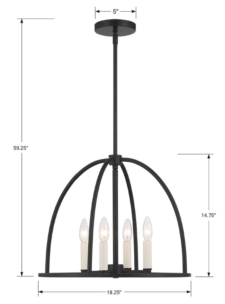 Abbott 4 Light Lantern Chandelier