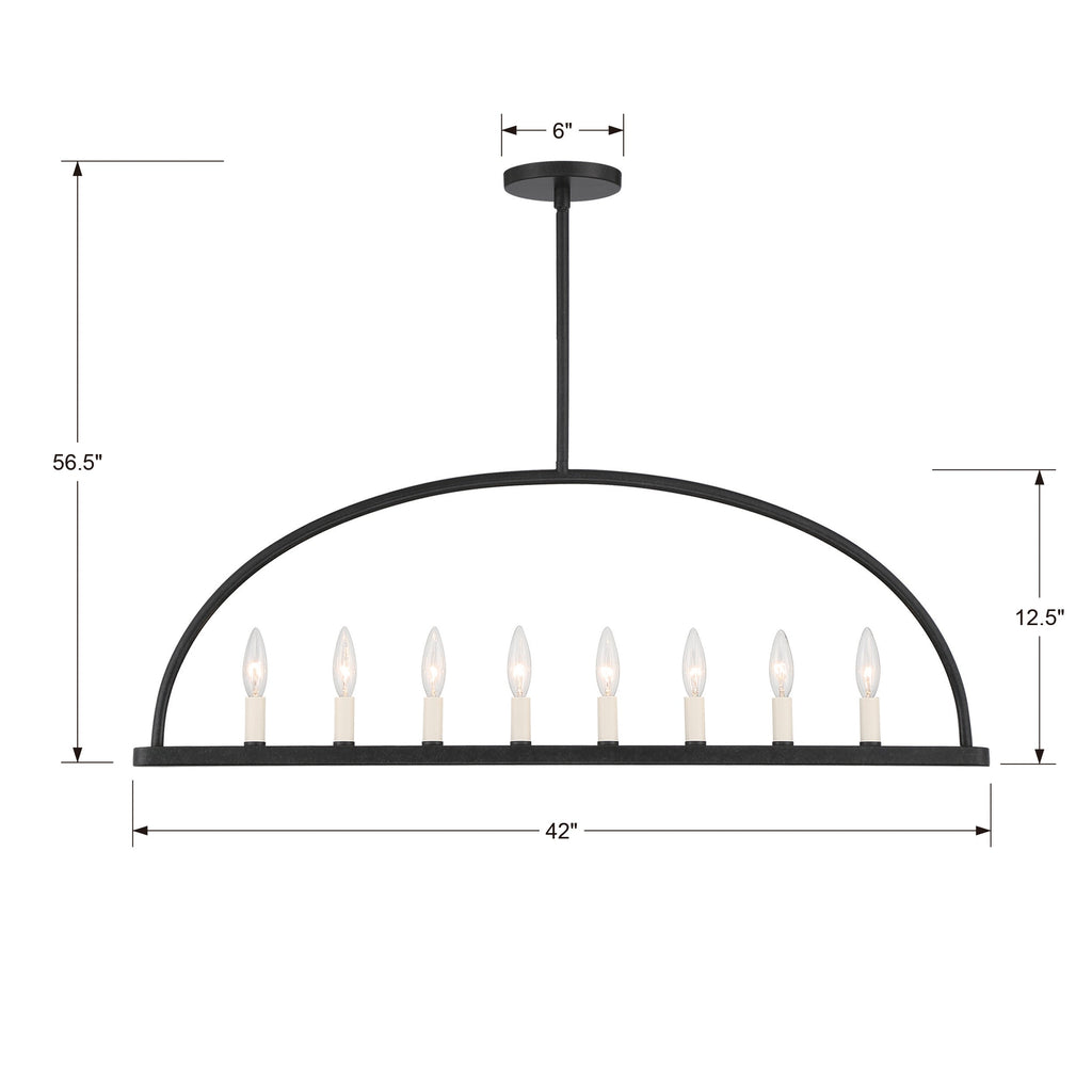 Abbott 8 Light Linear Chandelier