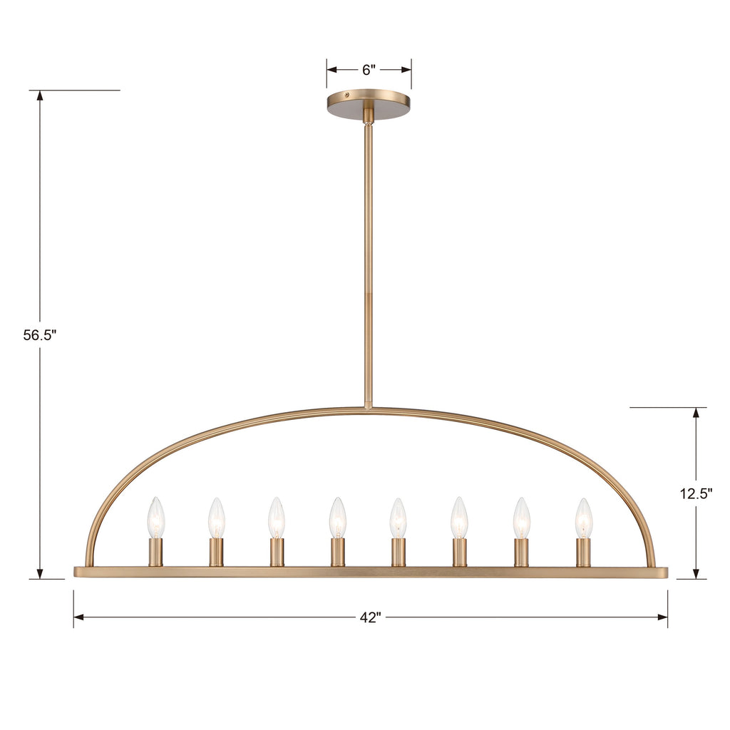 Abbott 8 Light Linear Chandelier