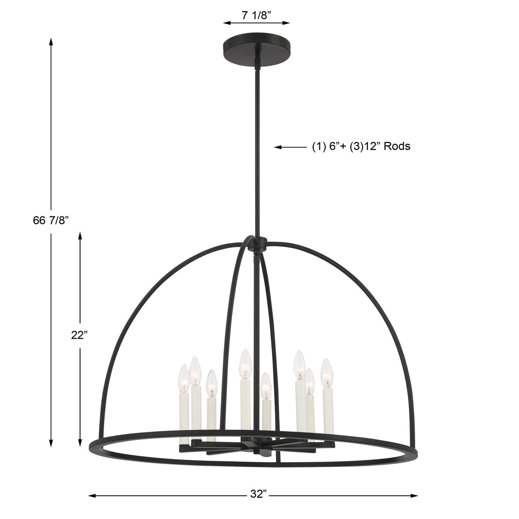 Abbott 8 Light Lantern Chandelier