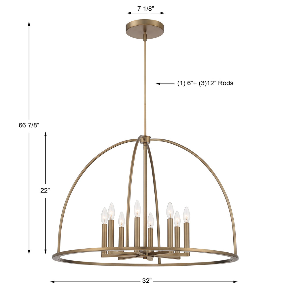 Abbott 8 Light Lantern Chandelier