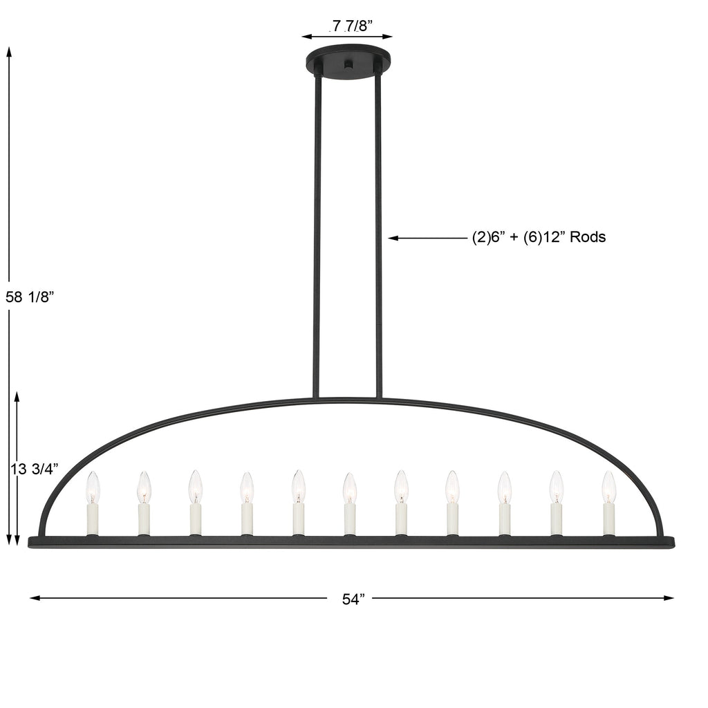 Abbott 11 Light Linear Chandelier