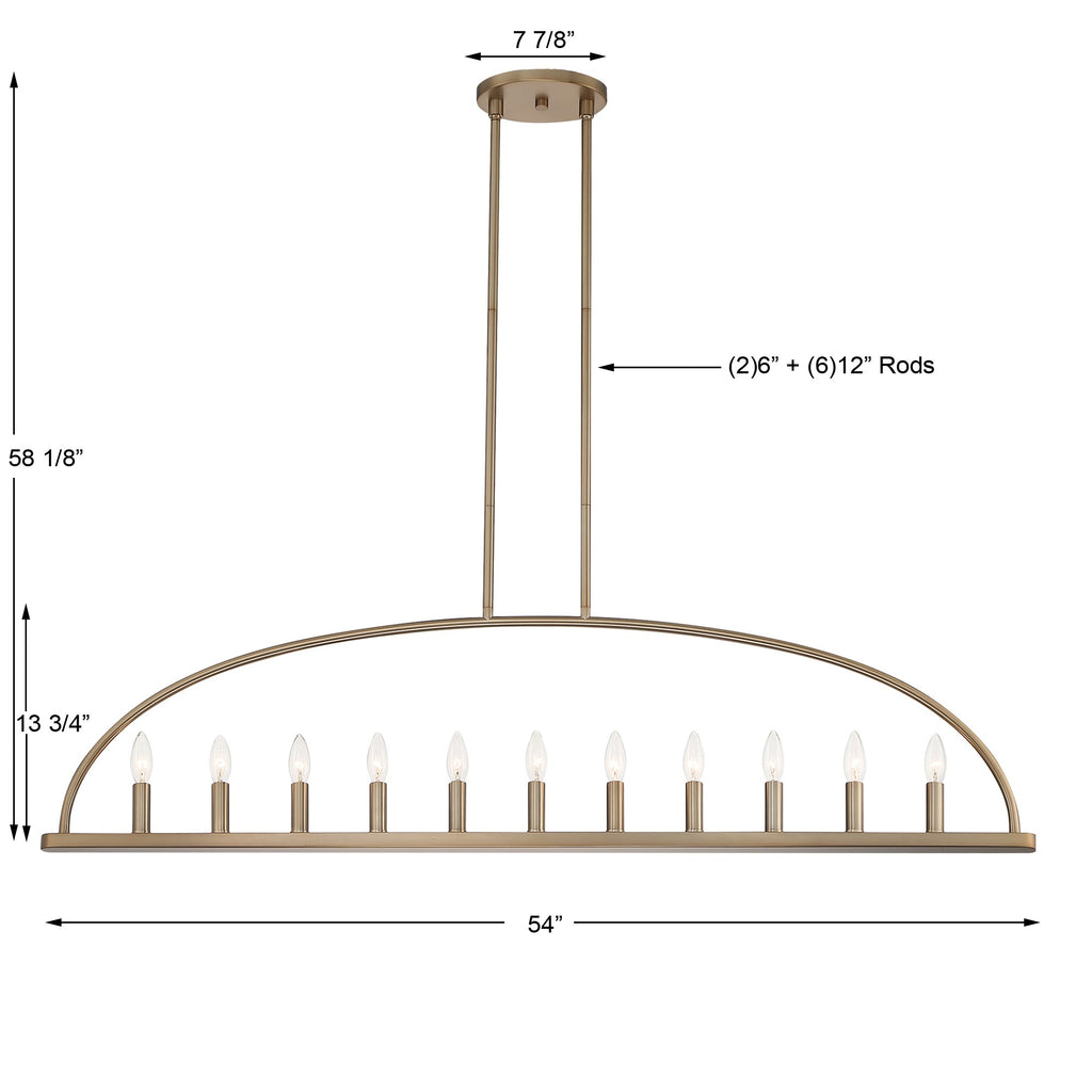 Abbott 11 Light Linear Chandelier